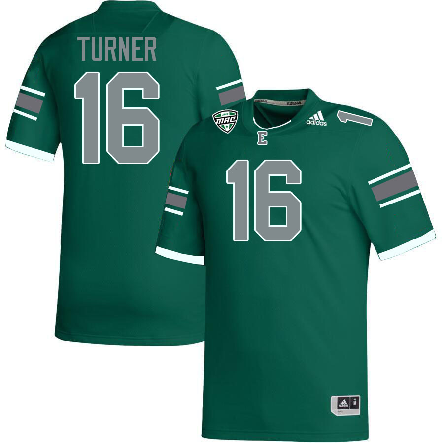 Eastern Michigan Eagles #16 Caleb Turner College Football Jerseys Stitched-Green